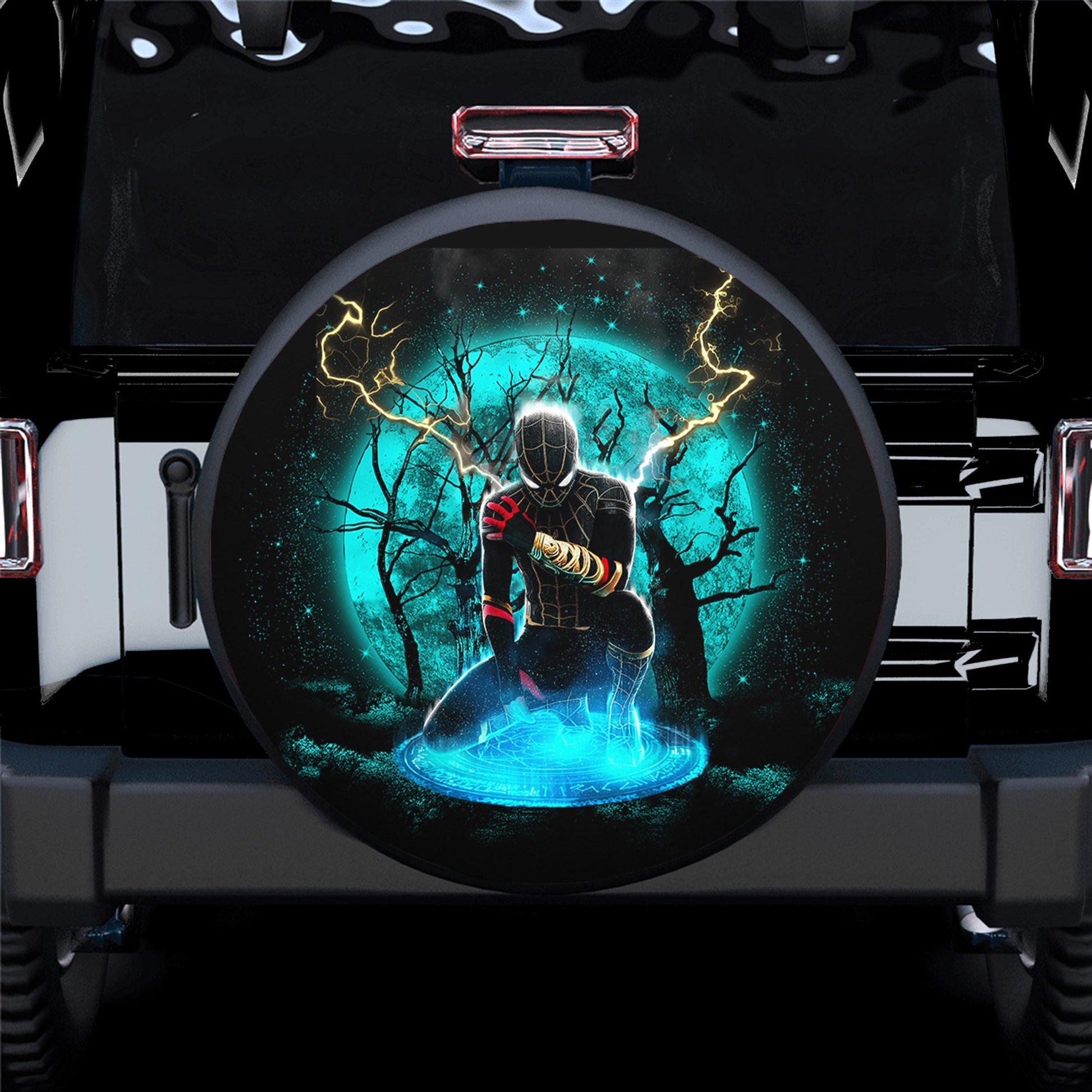 Spiderman Black Suit No Way Home Moonlight 1 Spare Tire Cover