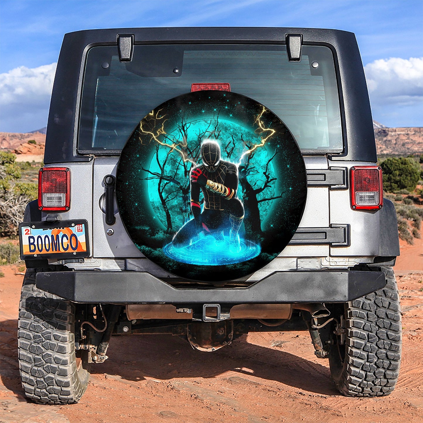 Spiderman Black Suit No Way Home Moonlight 1 Spare Tire Cover