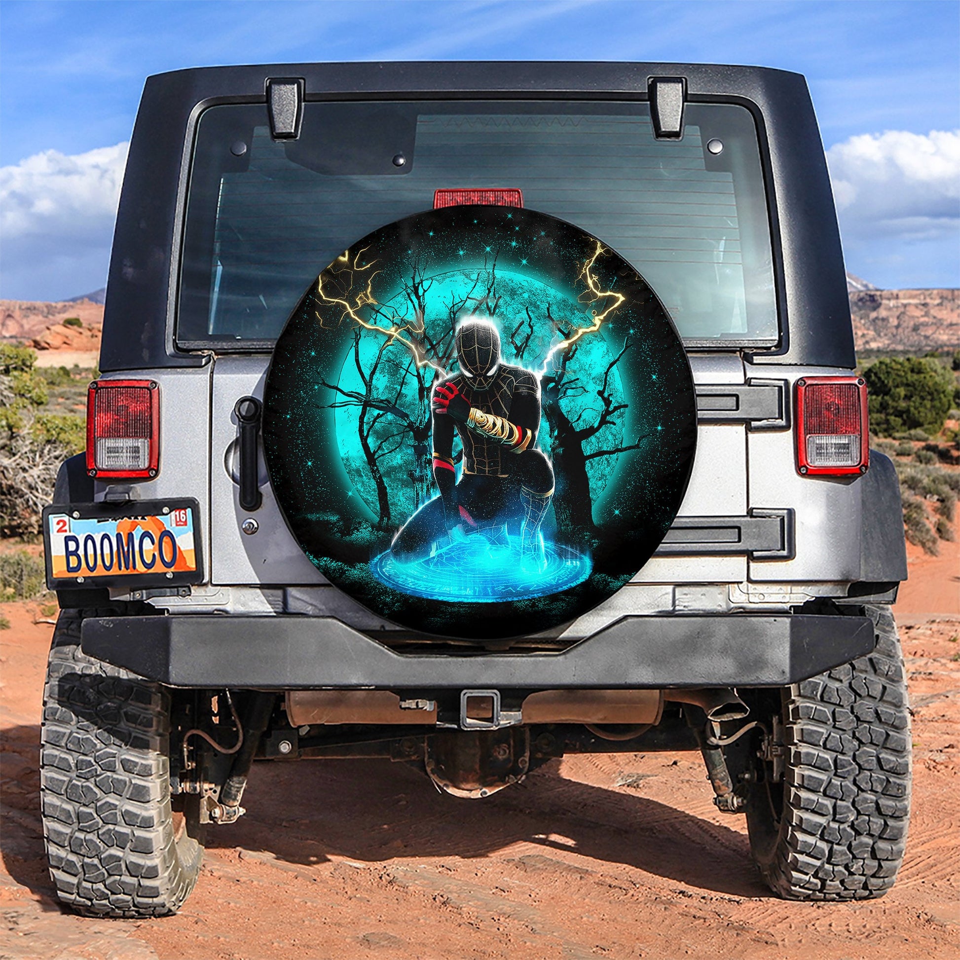 Spiderman Black Suit No Way Home Moonlight 1 Spare Tire Cover