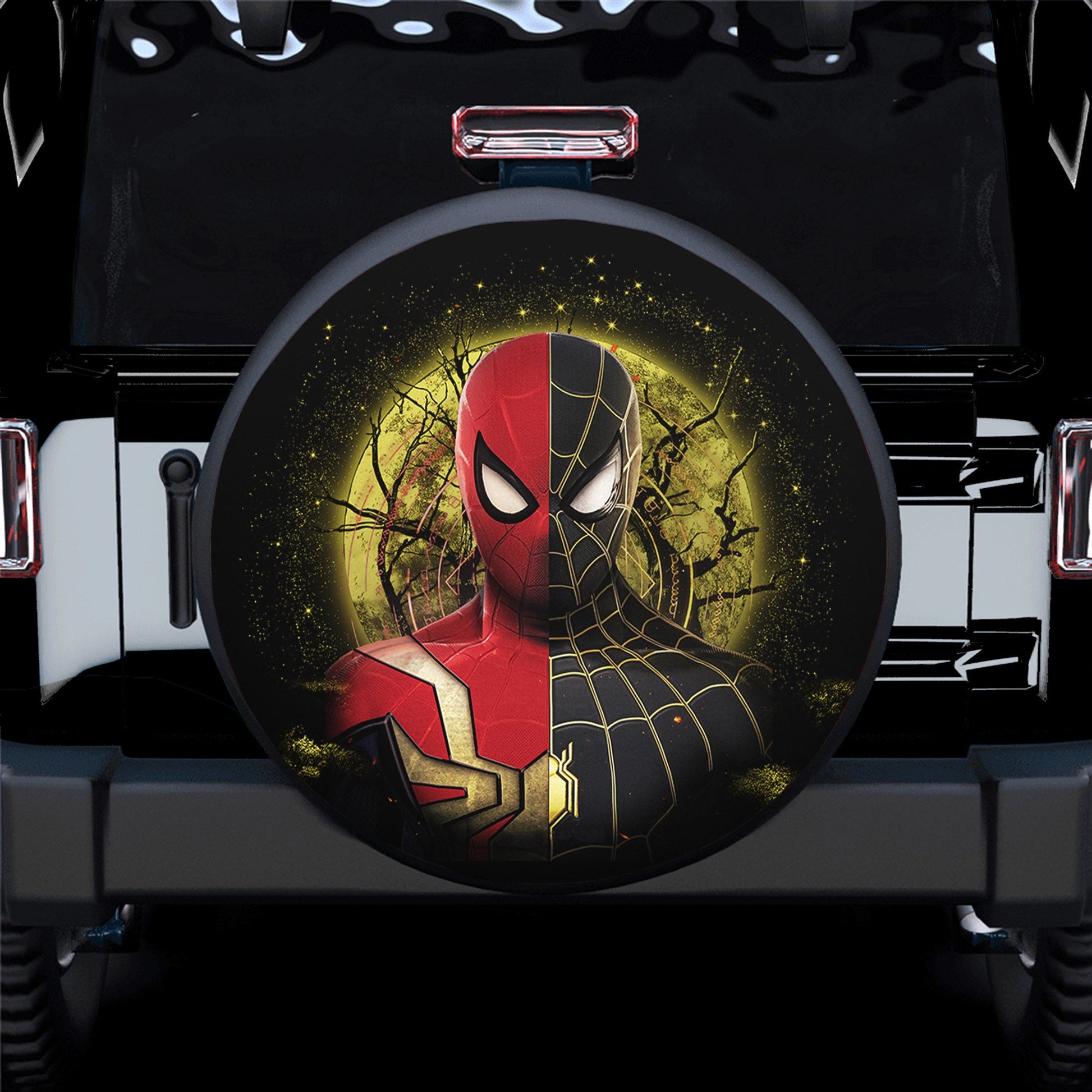 Spiderman Black Suit No Way Home Moonlight Spare Tire Cover