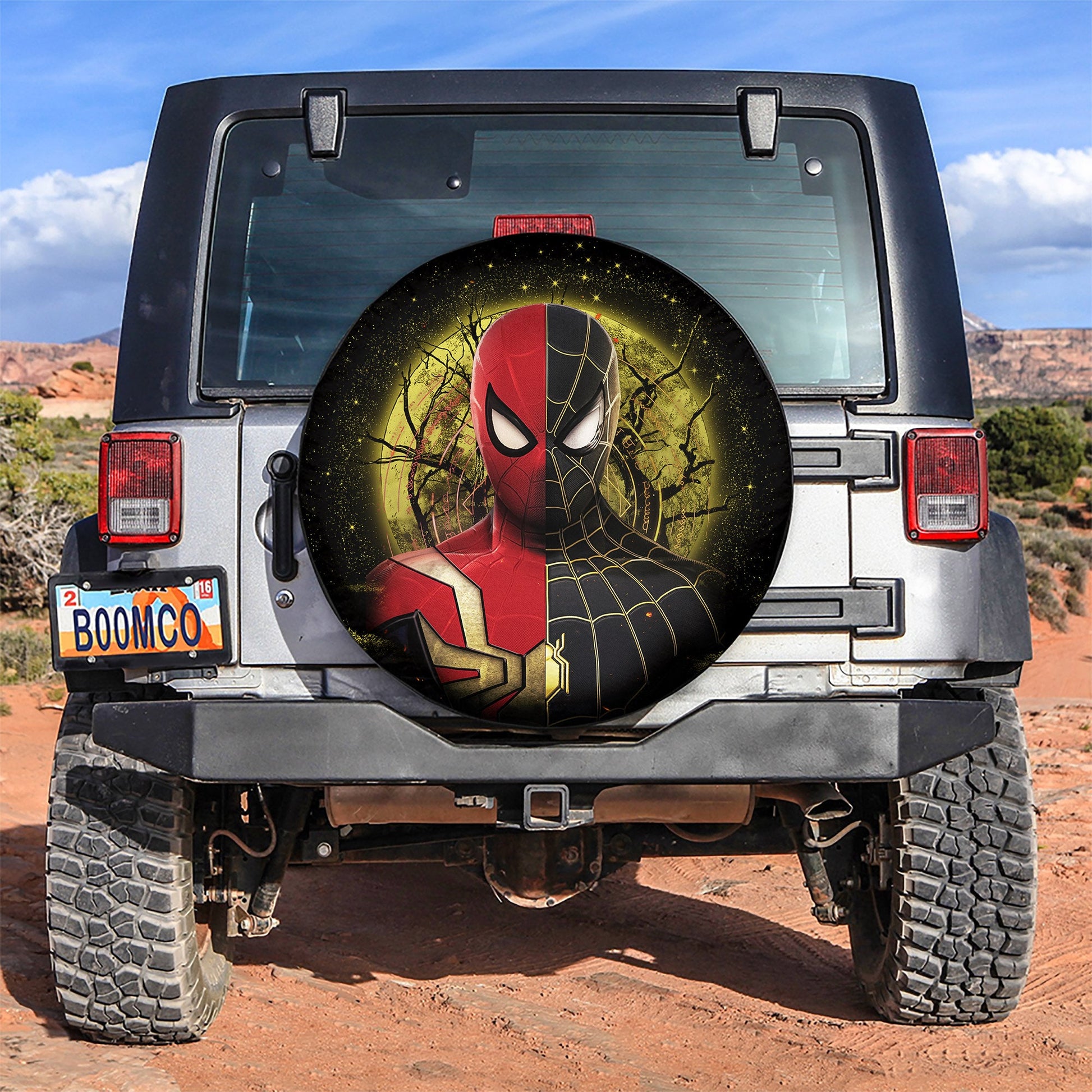 Spiderman Black Suit No Way Home Moonlight Spare Tire Cover