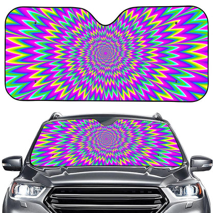 Spiky Spiral Moving Optical Illusion Car Windshield Sun Shade