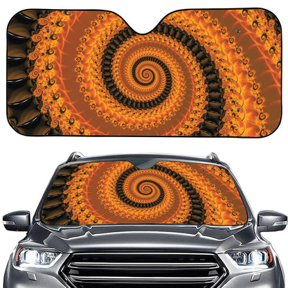 Spiral Fractal Print Car Windshield Sun Shade