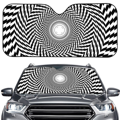 Spiral Illusory Motion Print Car Windshield Sun Shade