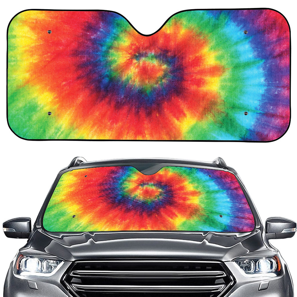 Spiral Tie Dye Print Car Windshield Sun Shade