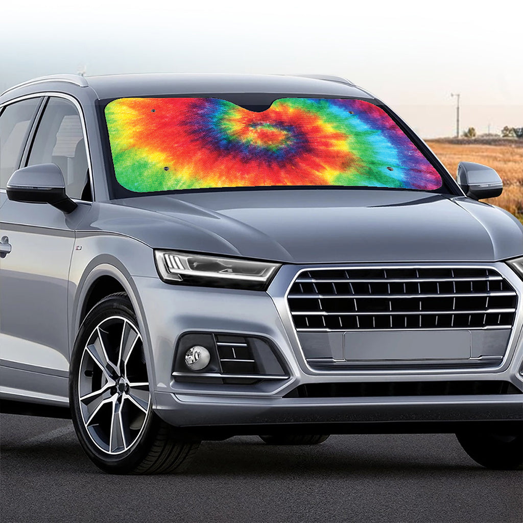 Spiral Tie Dye Print Car Windshield Sun Shade
