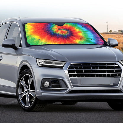 Spiral Tie Dye Print Car Windshield Sun Shade