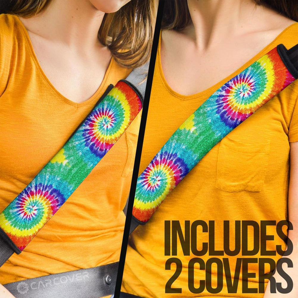Spiral Tie Dye Seat Belt Covers Custom Hippie Car Accessories Gifts