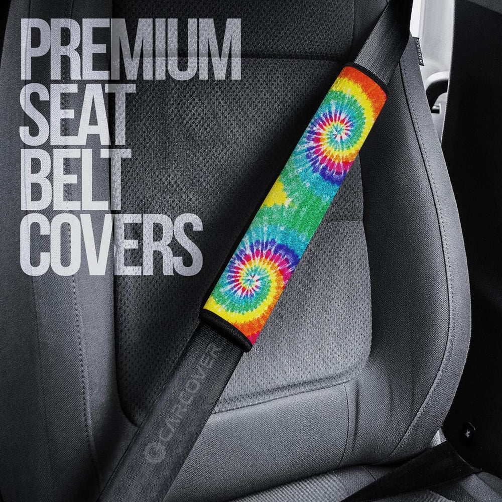 Spiral Tie Dye Seat Belt Covers Custom Hippie Car Accessories Gifts