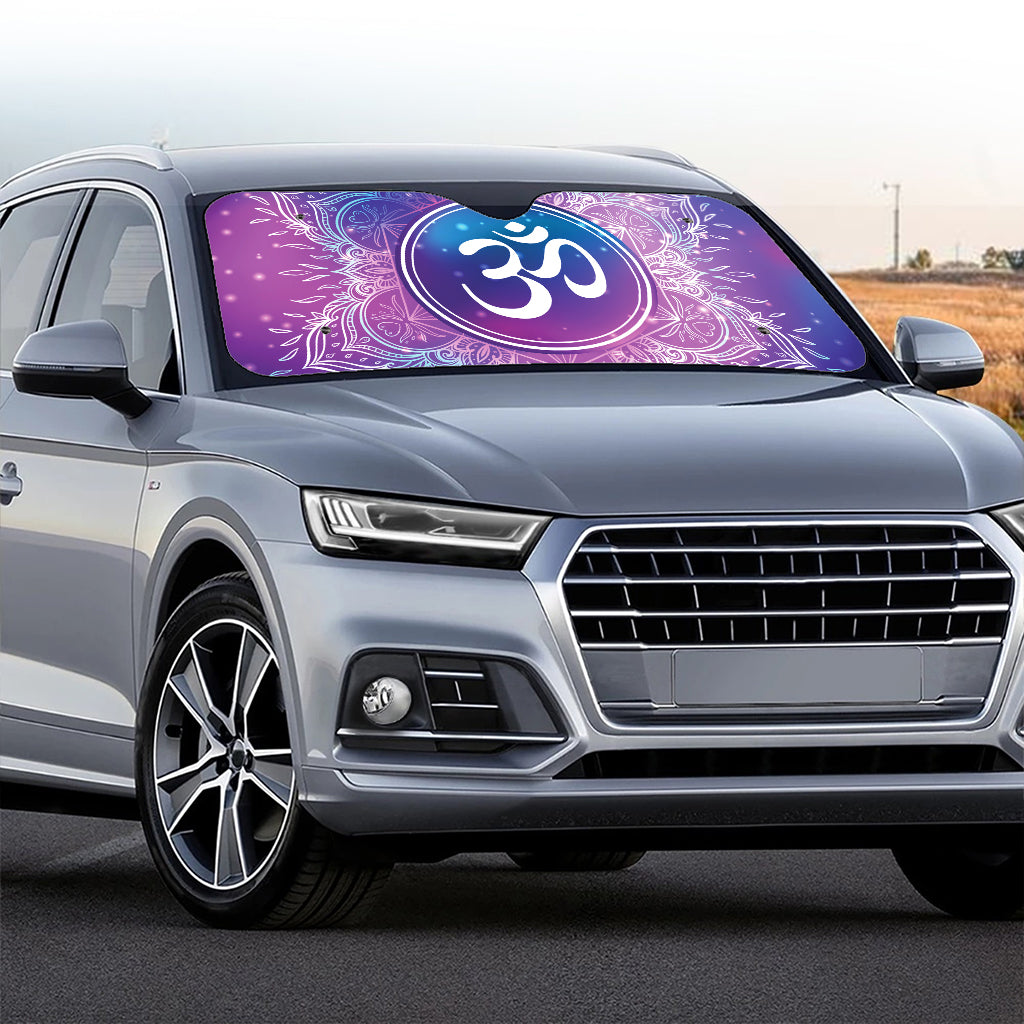 Spiritual Om Mandala Print Car Windshield Sun Shade
