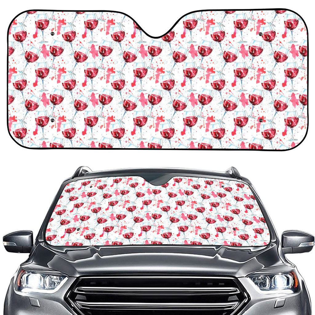 Splash Wine Pattern Print Car Windshield Sun Shade