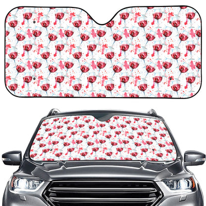 Splash Wine Pattern Print Car Windshield Sun Shade