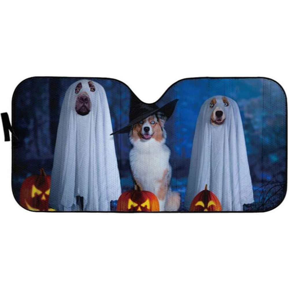 Spooky Dog Custom Car Auto Sun Shades Windshield Accessories Decor Gift