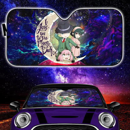 Spy X Family Love You To The Moon Galaxy Car Auto Sunshades