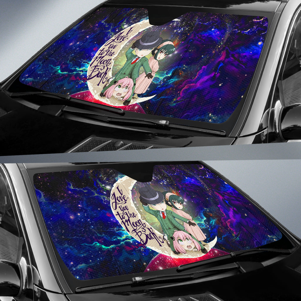 Spy X Family Love You To The Moon Galaxy Car Auto Sunshades