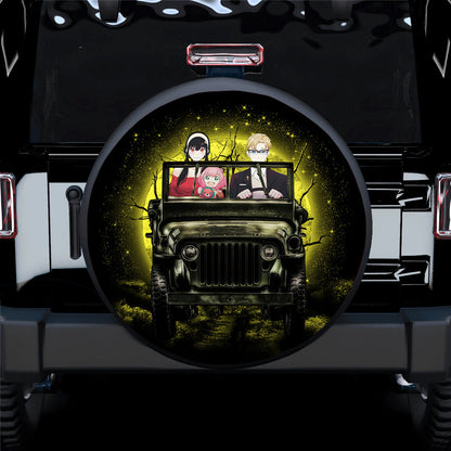 Spy X Family Yor Anya Ride Jeep Moonlight Halloween Funny Car Spare Tire Cover