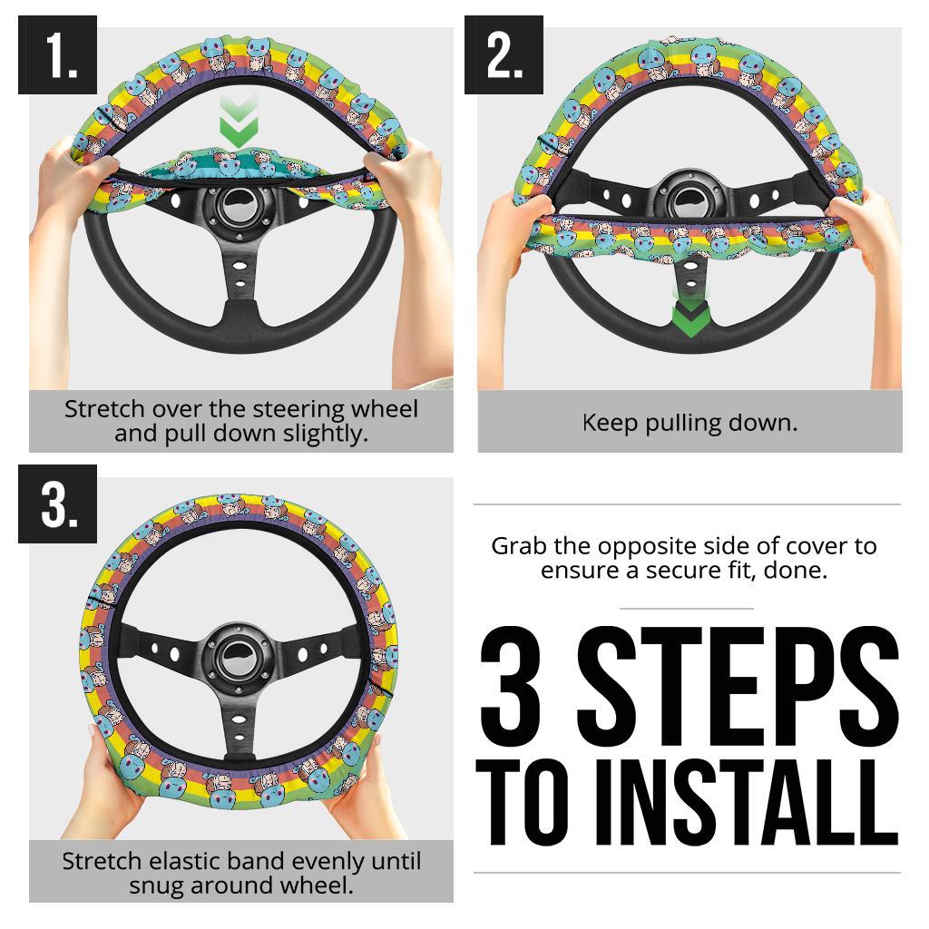 Squirtle Anime Custom Car Steering Wheel Cover