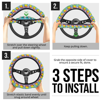 Squirtle Anime Custom Car Steering Wheel Cover