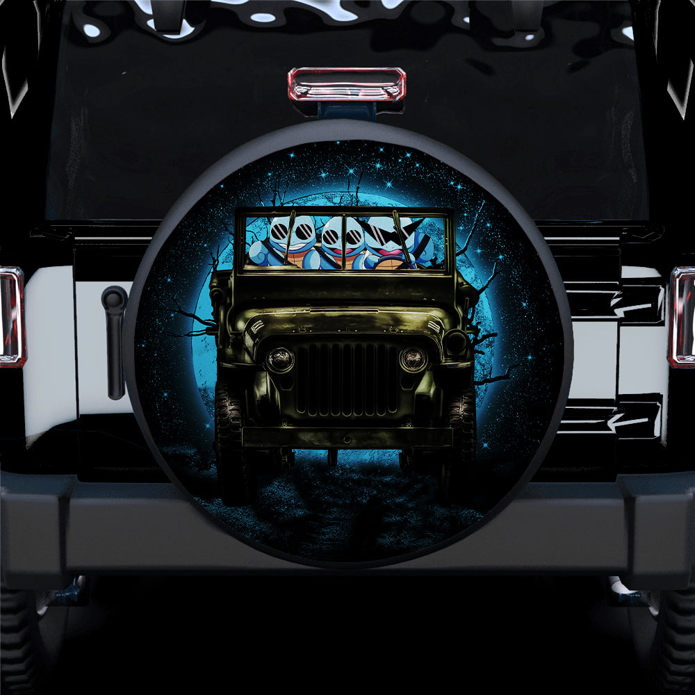 Squirtle Gangster Halloween Moonlight Car Spare Tire Cover