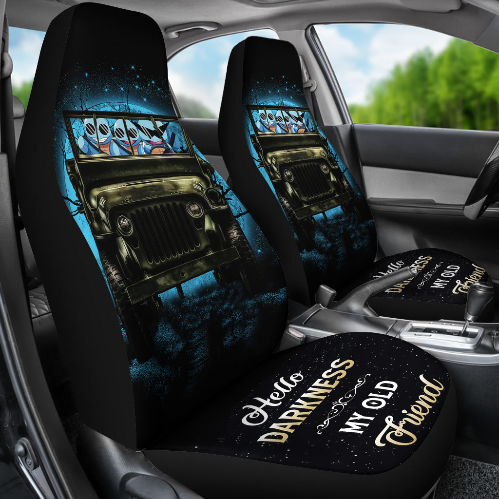 Squirtle Gangster Pokemon Ride Jeep Moonlight Halloween Funny Car Seat Covers
