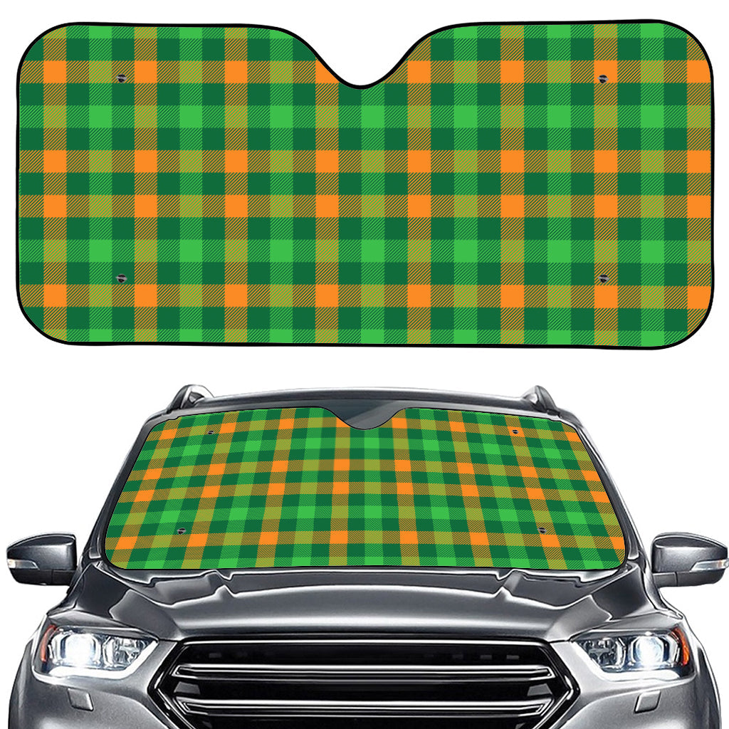 St. Patrick's Day Buffalo Check Print Car Windshield Sun Shade