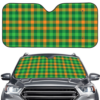 St. Patrick's Day Buffalo Check Print Car Windshield Sun Shade