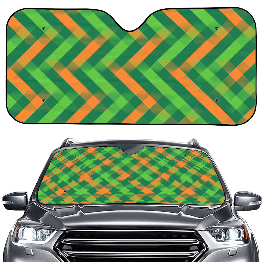 St. Patrick's Day Buffalo Pattern Print Car Windshield Sun Shade