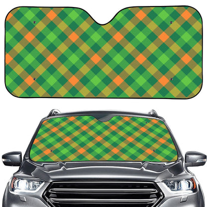St. Patrick's Day Buffalo Pattern Print Car Windshield Sun Shade