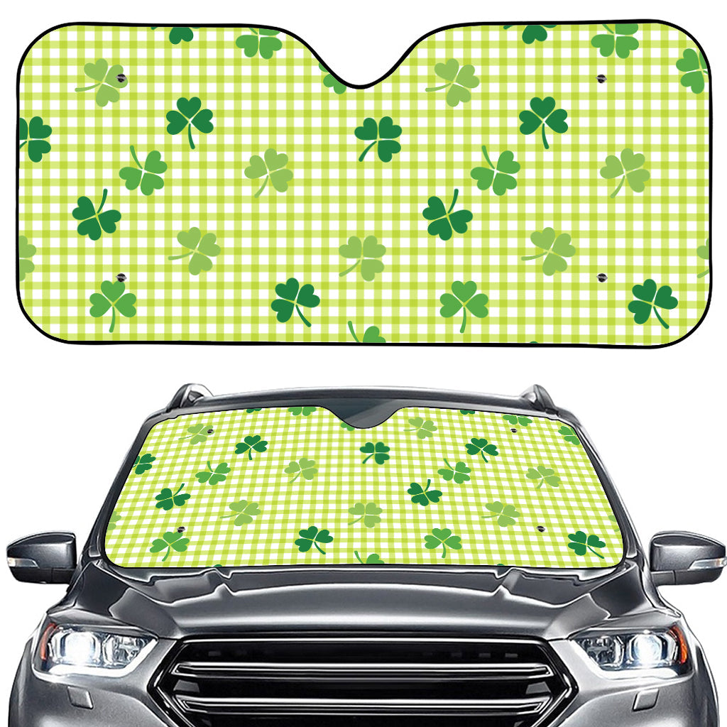 St. Patrick's Day Buffalo Plaid Print Car Windshield Sun Shade