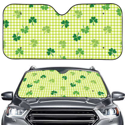St. Patrick's Day Buffalo Plaid Print Car Windshield Sun Shade