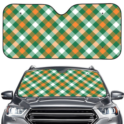 St. Patrick's Day Plaid Pattern Print Car Windshield Sun Shade