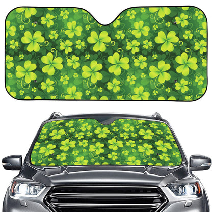 St. Patrick's Day Shamrock Pattern Print Car Windshield Sun Shade