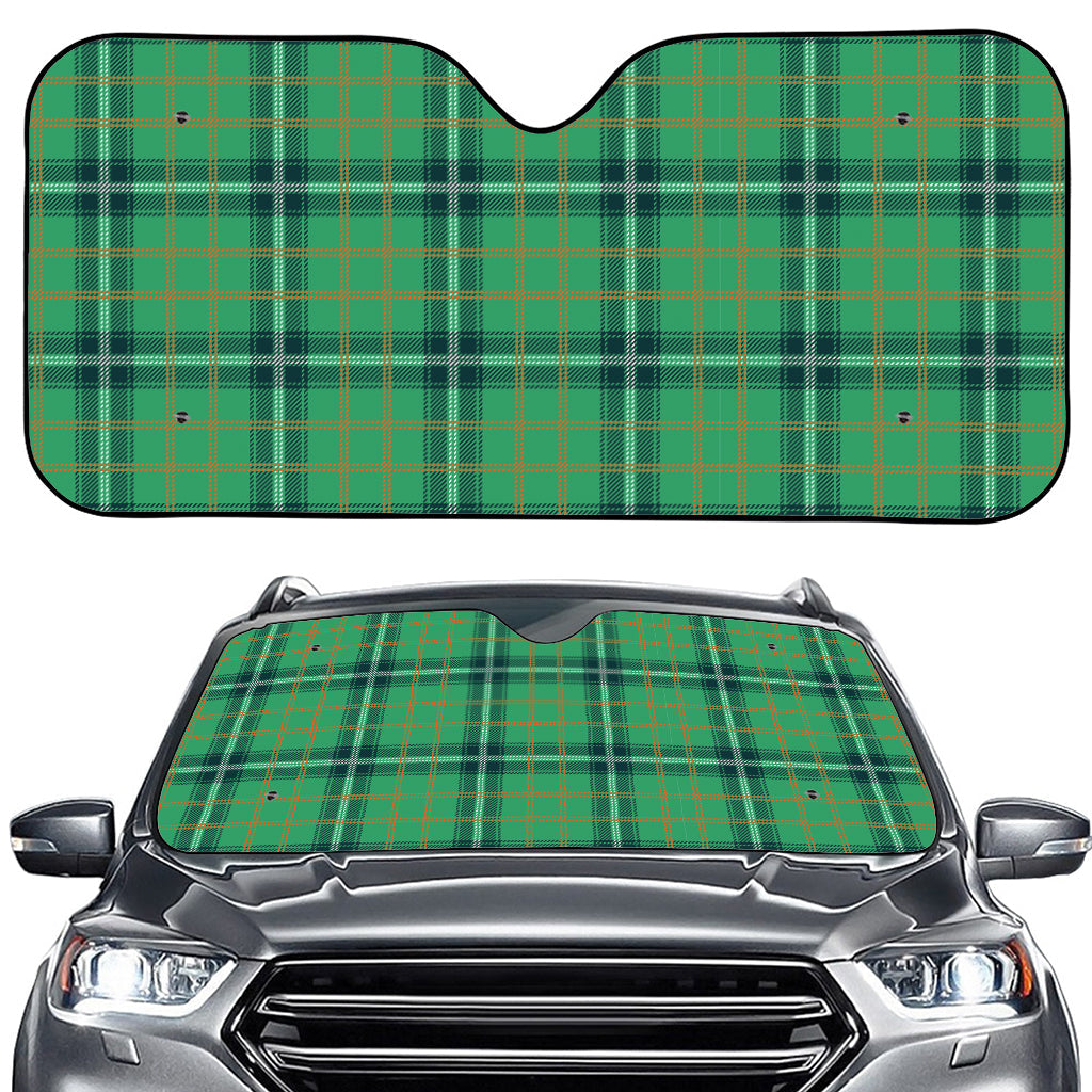 St. Patrick's Day Tartan Pattern Print Car Windshield Sun Shade