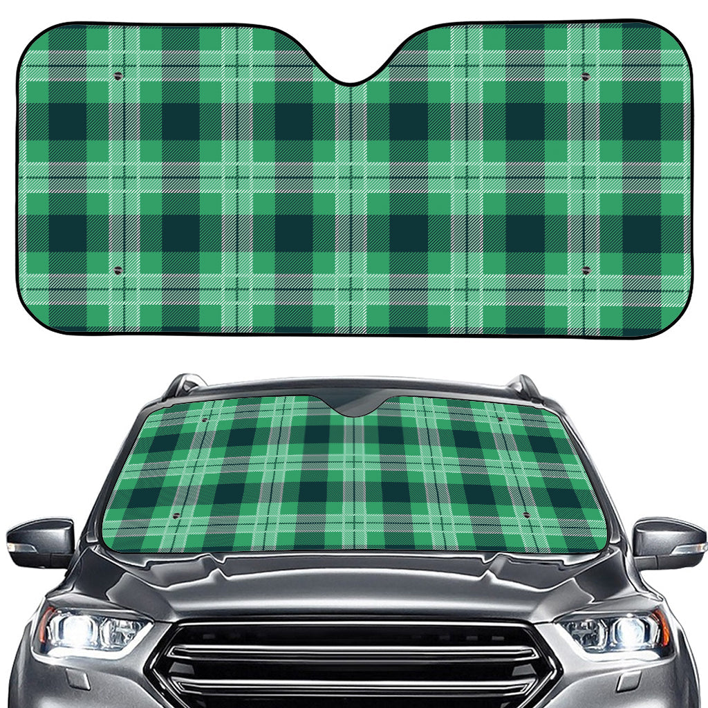 St. Patrick's Day Tartan Print Car Windshield Sun Shade