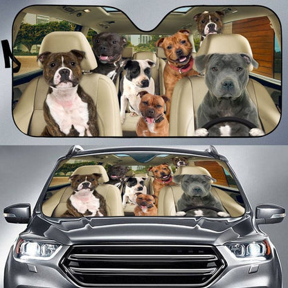 Staffordshire Bull Terrier Car All Over Printed 3D Sun Shade