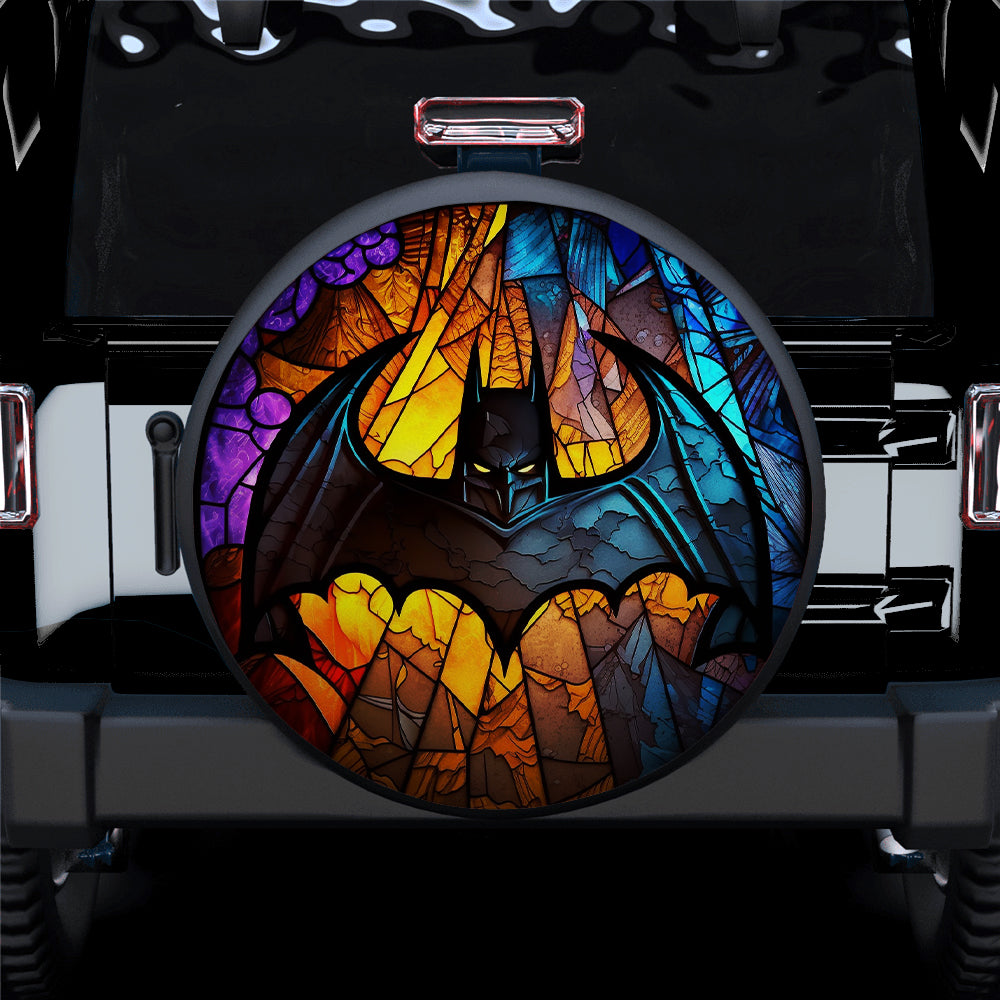 Stained Glass Batman Logo Car Spare Tire Cover