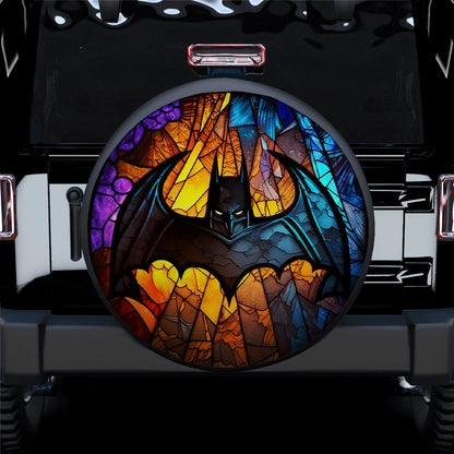 Stained Glass Batman Logo Car Spare Tire Cover