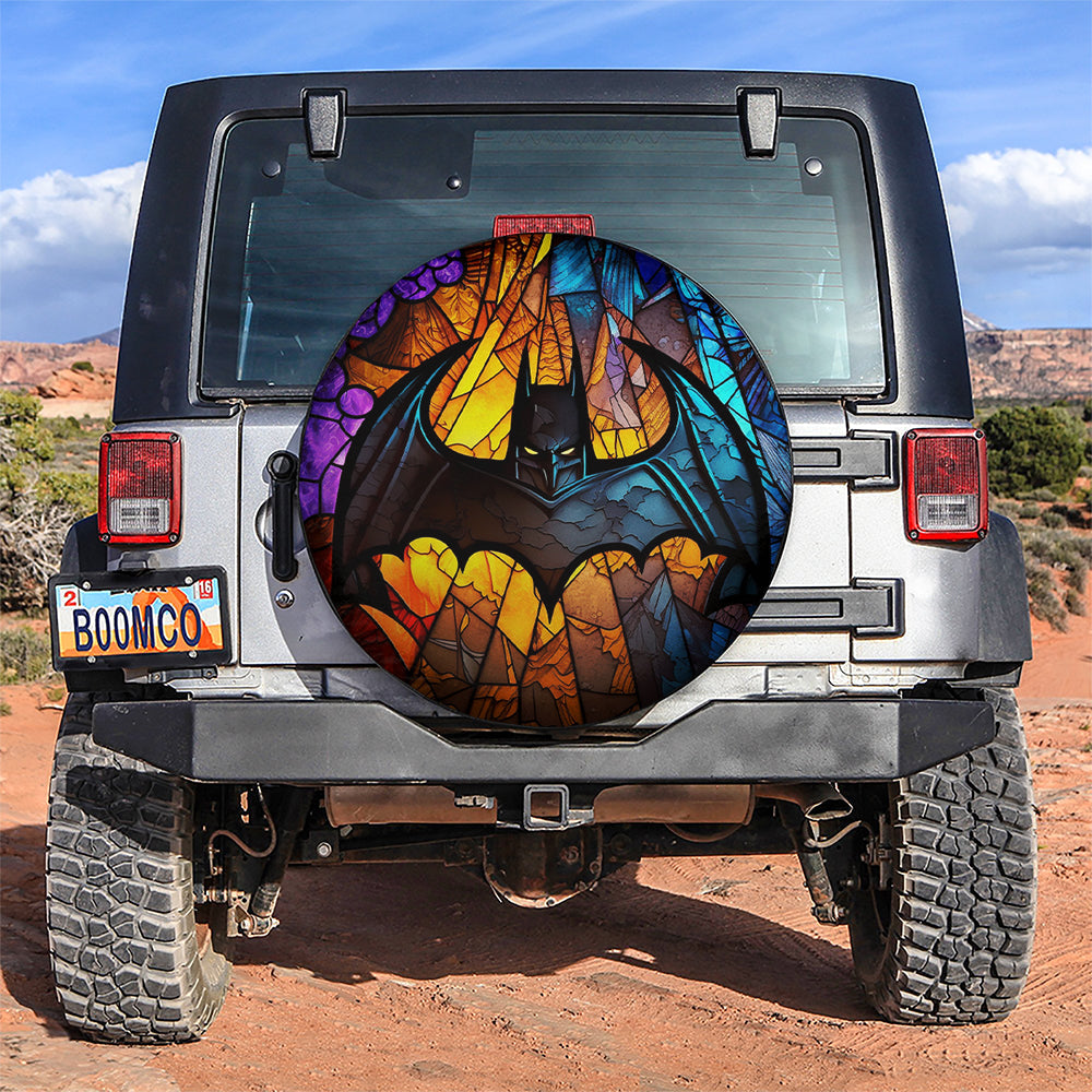 Stained Glass Batman Logo Car Spare Tire Cover