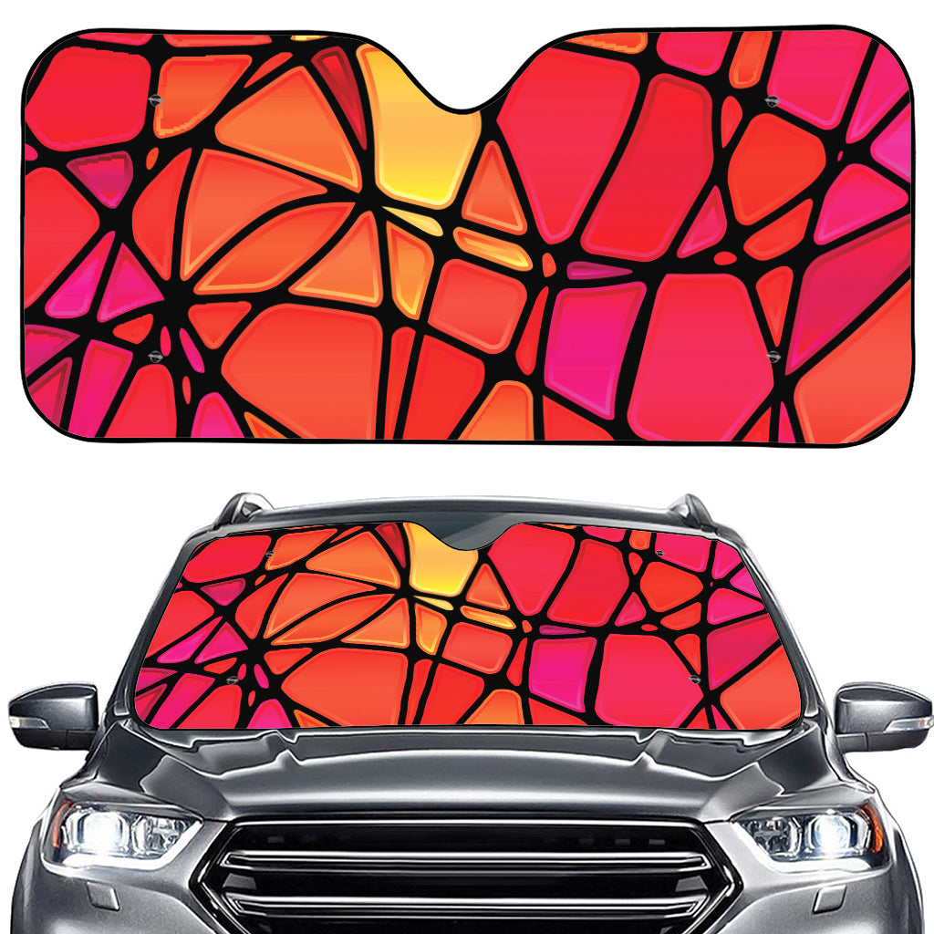 Stained Glass Mosaic Pattern Print Car Windshield Sun Shade