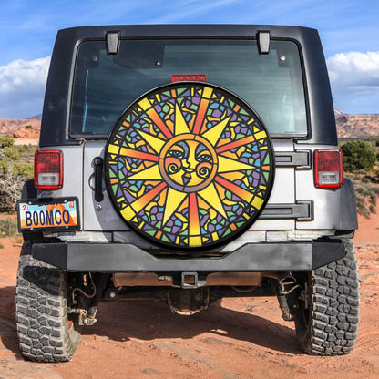 Stained Glass Sun Spare Tire Cover