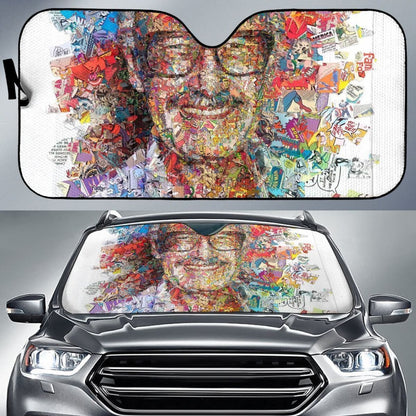 Stan Lee Collage Portrait Auto Sun Shades Lt02 Universal Fit 111204