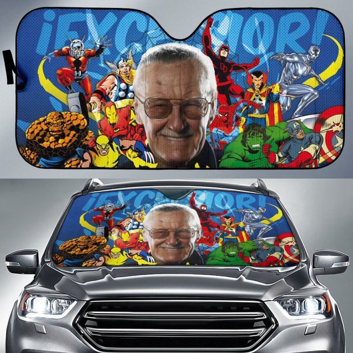 Stan Lee Marvel Comics Auto Sun Shades Lt02 Universal Fit 111204