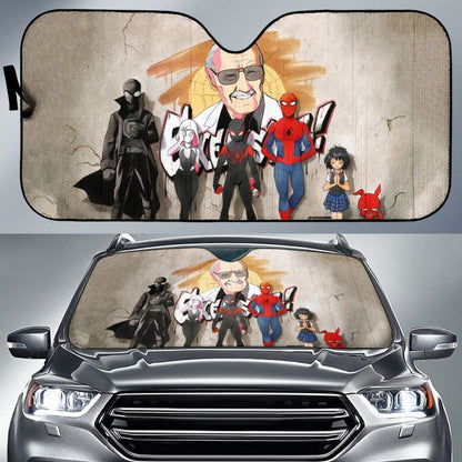 Stan Lee & Spider Man Auto Sun Shades Lt02 Universal Fit 111204