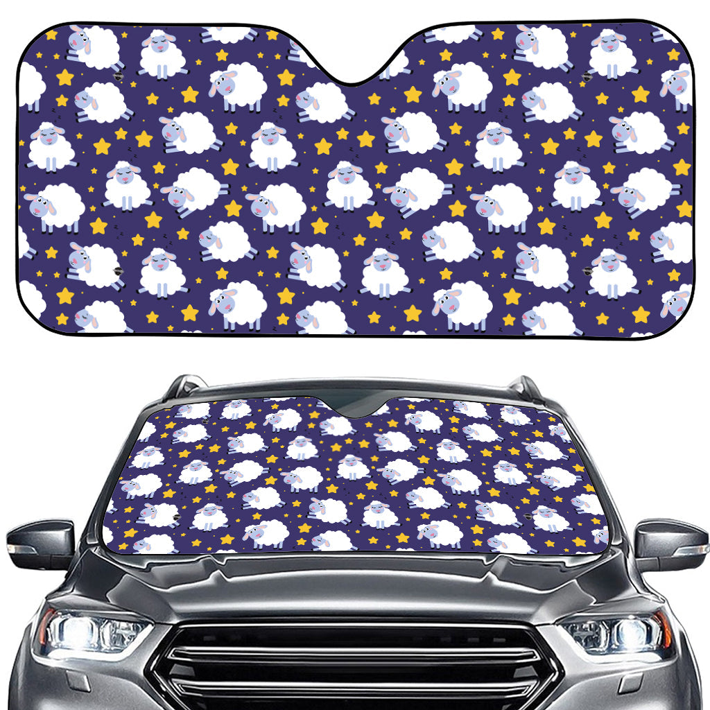 Star And Sheep Pattern Print Car Windshield Sun Shade