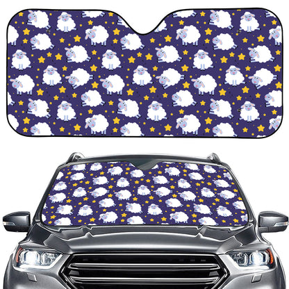Star And Sheep Pattern Print Car Windshield Sun Shade