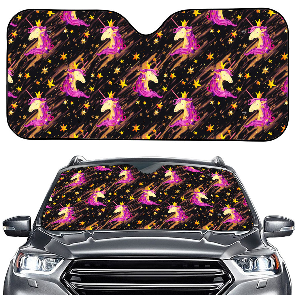 Star Fairy Unicorn Pattern Print Car Windshield Sun Shade