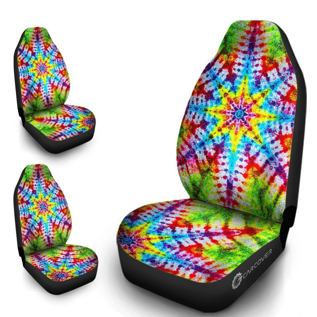 Star Tie Dye Car Seat Covers Custom Car Accessories Hippie Gifts