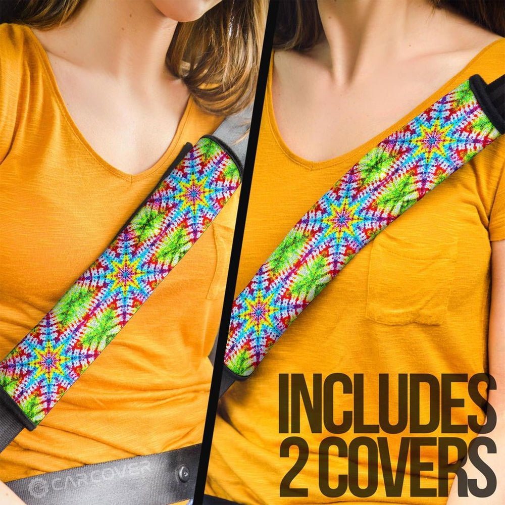 Star Tie Dye Seat Belt Covers Custom Hippie Car Accessories Gifts
