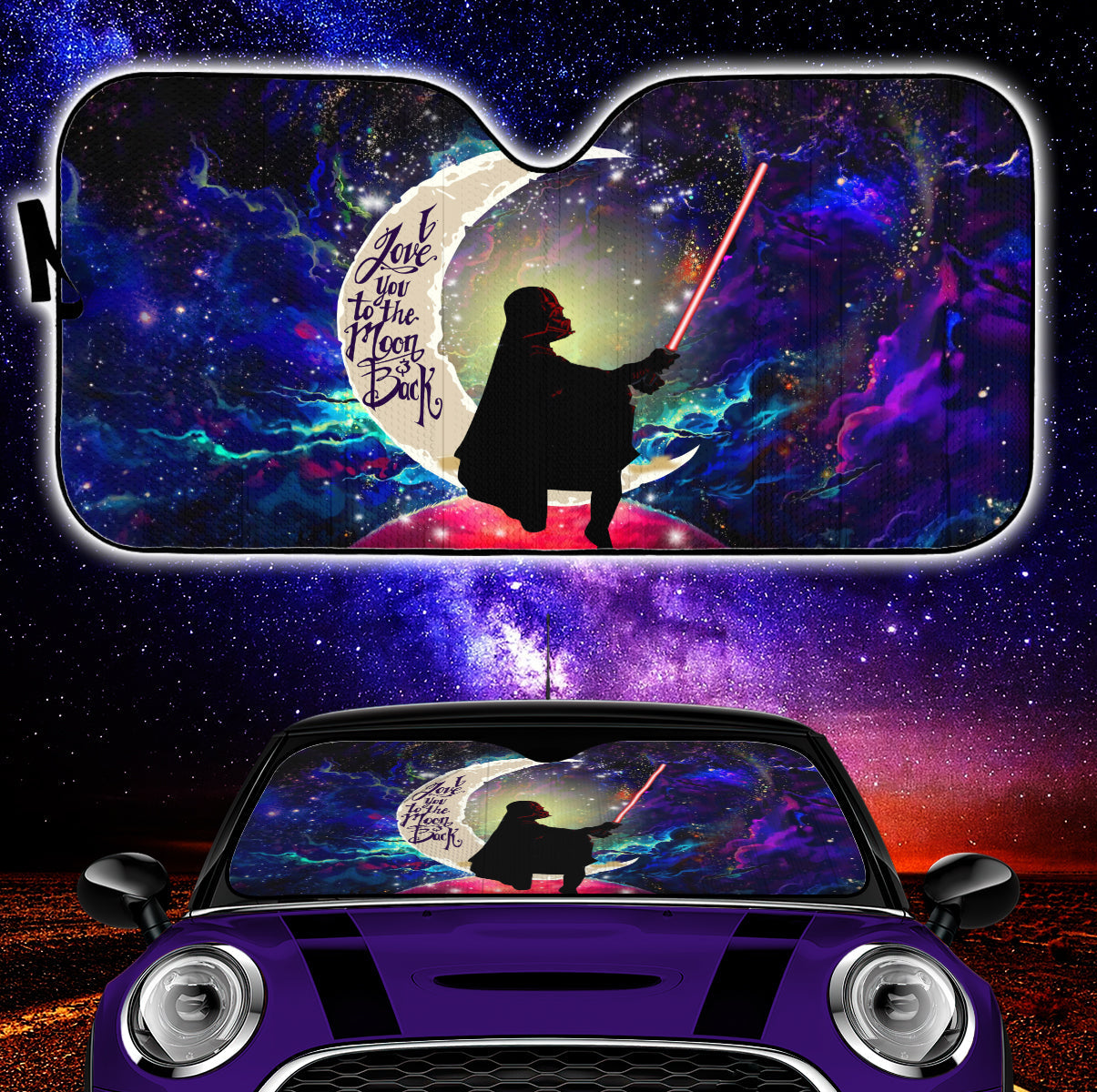 Star War Love You To The Moon Galaxy Car Auto Sunshades