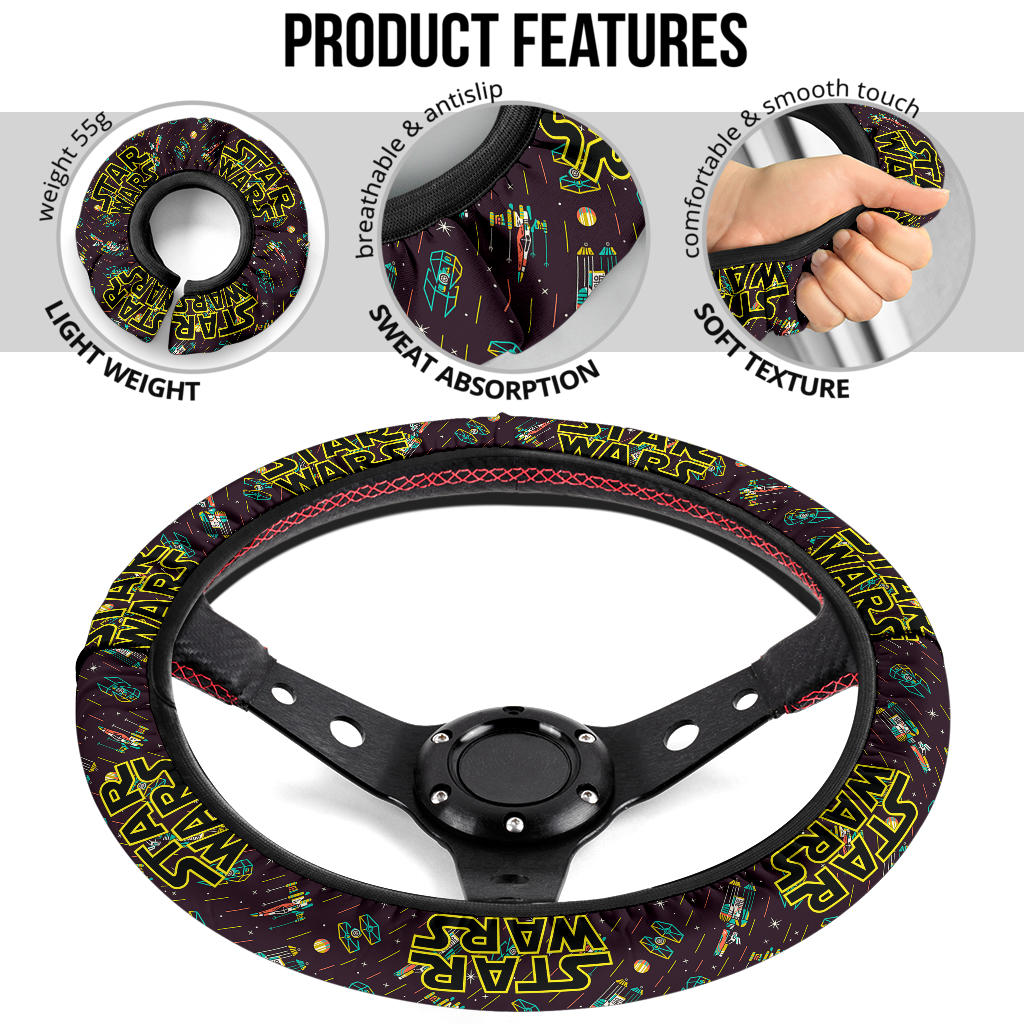 Star Wars Logo Emblem Premium Car Steering Wheel Cover